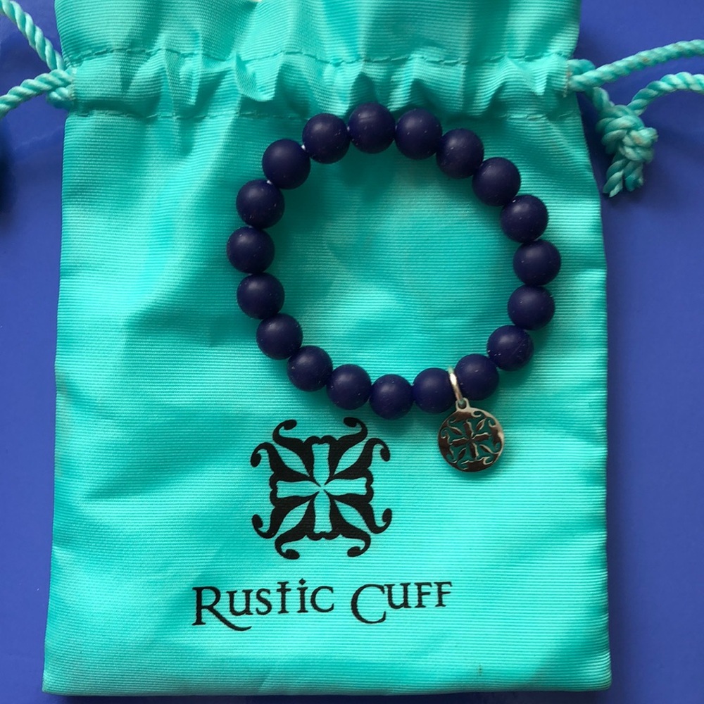 Girls Rustic Cuff Bracelet | Purple and Silver Charm